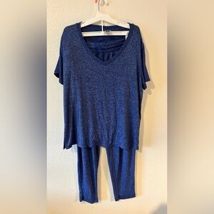 N by Natori Blue Top/Pant PJ Set SZ XL